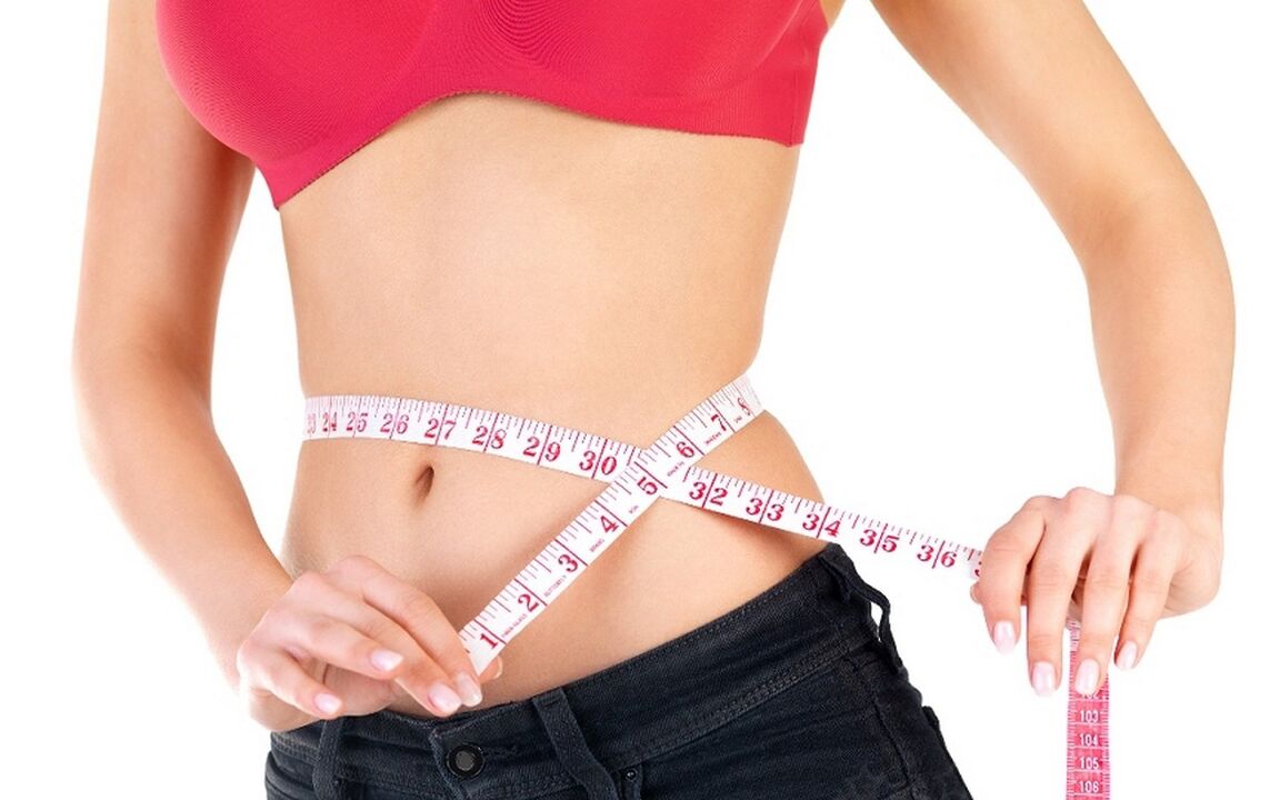 Waist circumference when losing weight by 10 kg per month