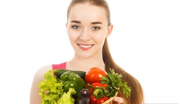 Vegetables on a healthy diet for weight loss